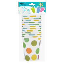 Kubki papierowe DOTS 12 sztuk green RAVI